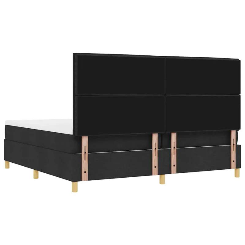 Kiemas lova su čiužiniu Juoda 200 x 200 cm audinys