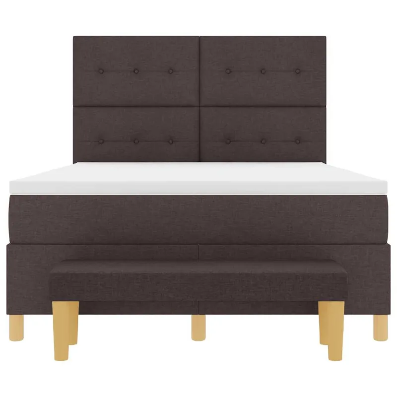 Kiemas lova su pagalve Tamsiai ruda 200 x 140 cm audinys