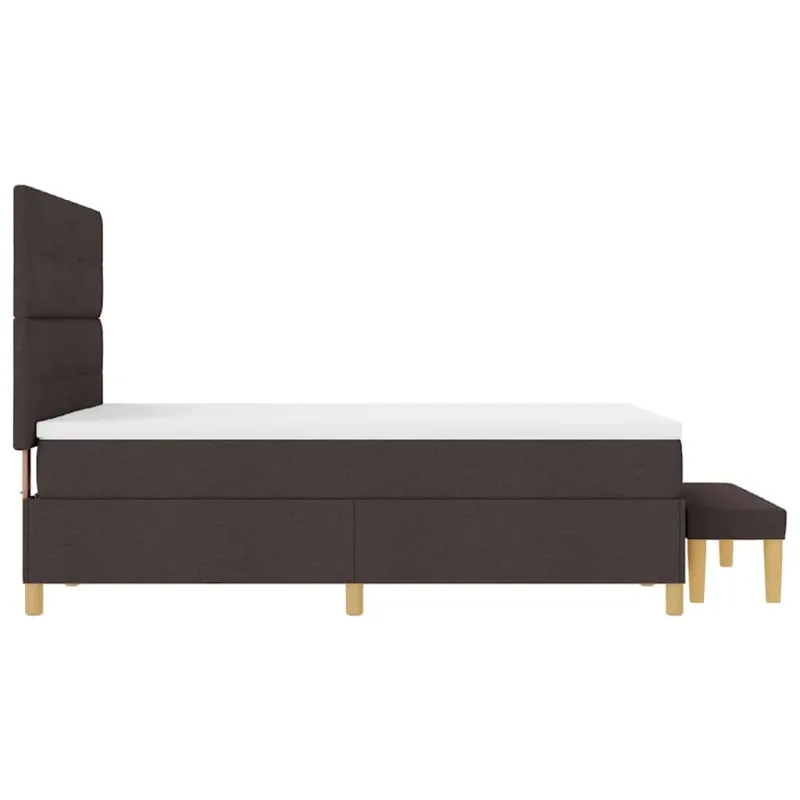 Kiemas lova su pagalve Tamsiai ruda 200 x 140 cm audinys