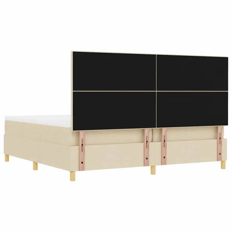 Kiemas lova su čiužiniu Kreminė 200 x 200 cm audinys