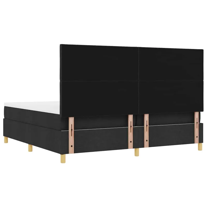 Kiemas lova su čiužiniu Juoda 200 x 200 cm audinys