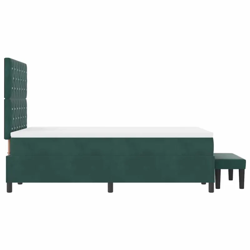 Kiemas lova su galvūgalio Tamsiai žalia 190 x 120 cm Aksomas