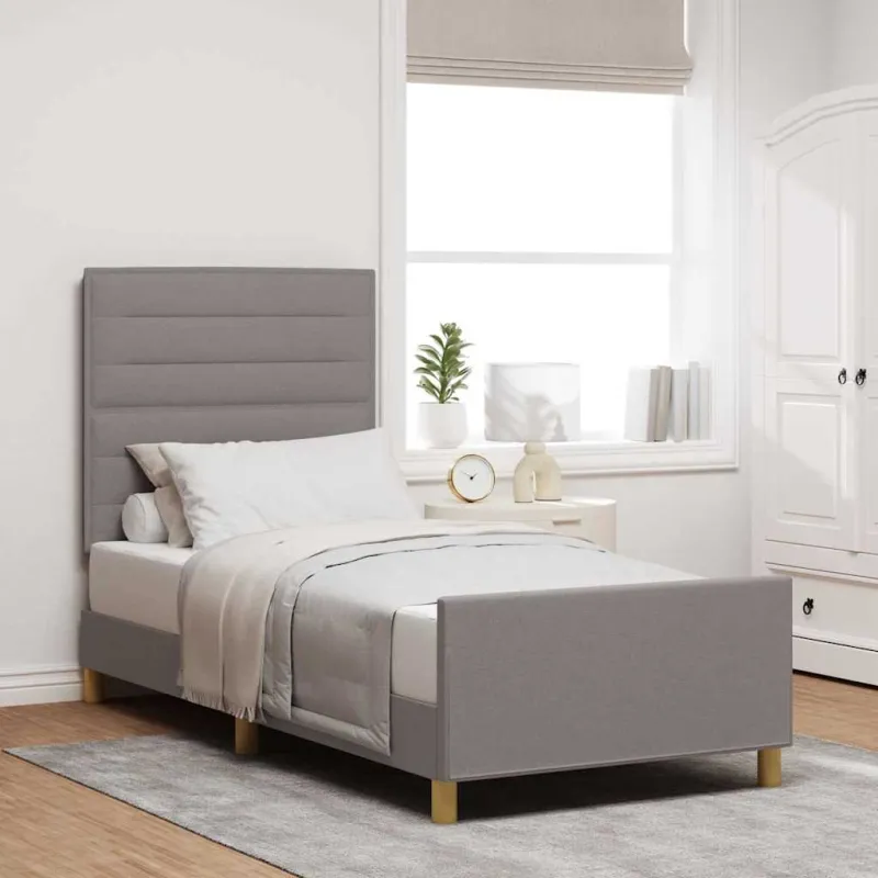 Lovos rėmas su galvūgalio Taupe 90 x 200 cm audinys