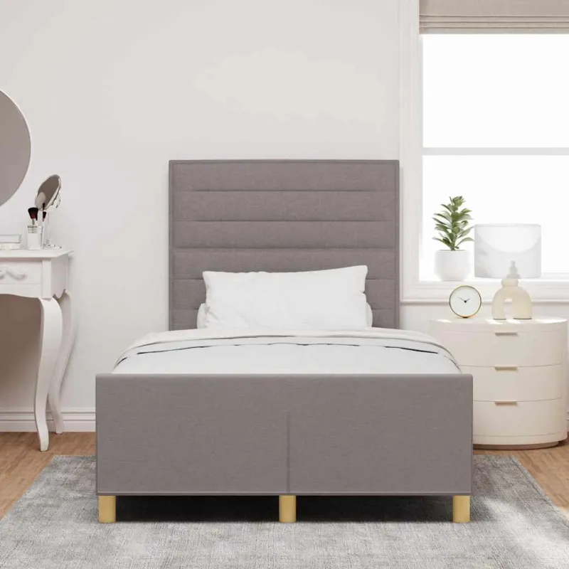 Lovos rėmas su galvūgalio Taupe 120 x 200 cm audinys
