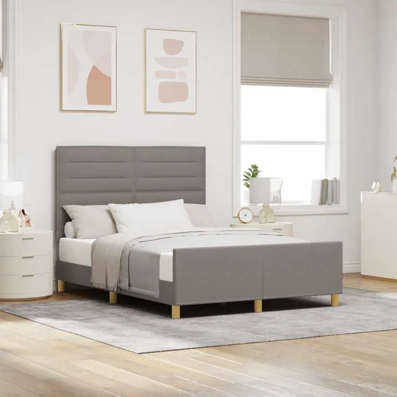 Lovos rėmas su galvūgalio Taupe 140 x 200 cm audinys