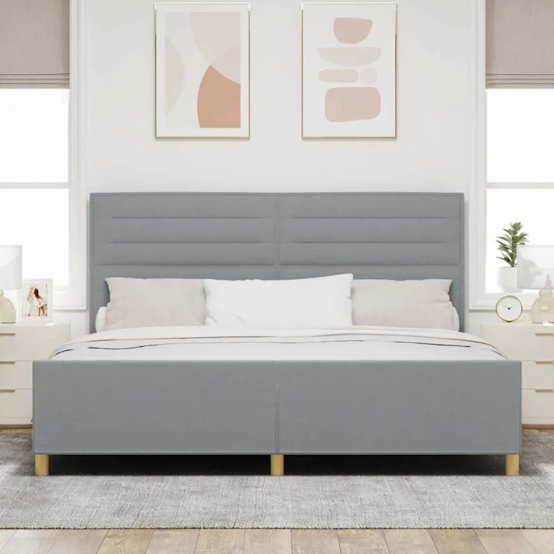 Lovos rėmas su galvūgalio Šviesiai pilka 200 x 200 cm audinys