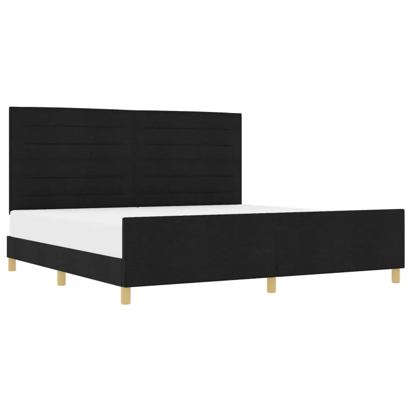 Lovos rėmas su galvūgalio Juoda 200 x 200 cm audinys