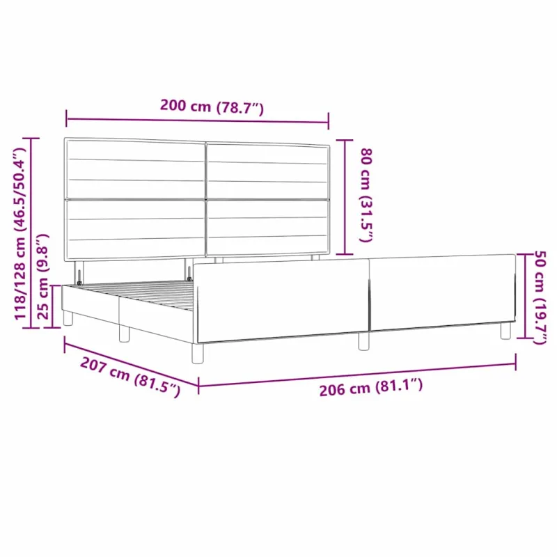 Lovos rėmas su galvūgalio Kreminė 200 x 200 cm audinys