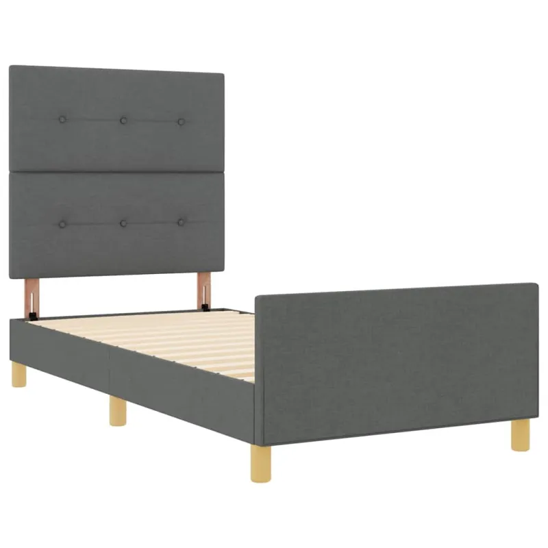 Lovos rėmas su galvūgalio Tamsiai pilka 80 x 200 cm audinys