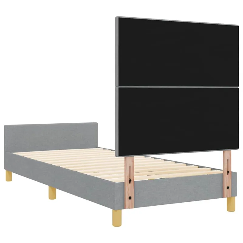 Lovos rėmas su galvūgalio Šviesiai pilka 90 x 190 cm audinys