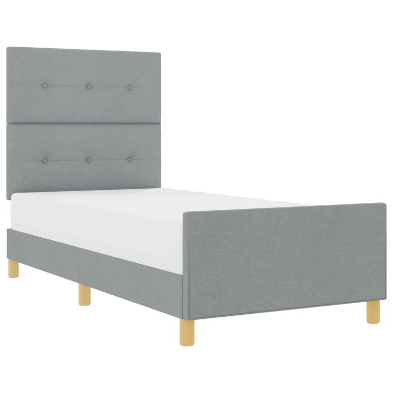 Lovos rėmas su galvūgalio Šviesiai pilka 90 x 200 cm audinys