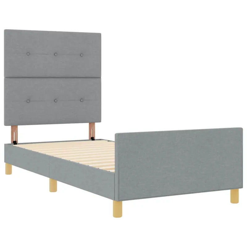 Lovos rėmas su galvūgalio Šviesiai pilka 90 x 200 cm audinys