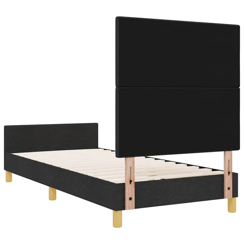 Lovos rėmas su galvūgalio Juoda 90 x 200 cm audinys
