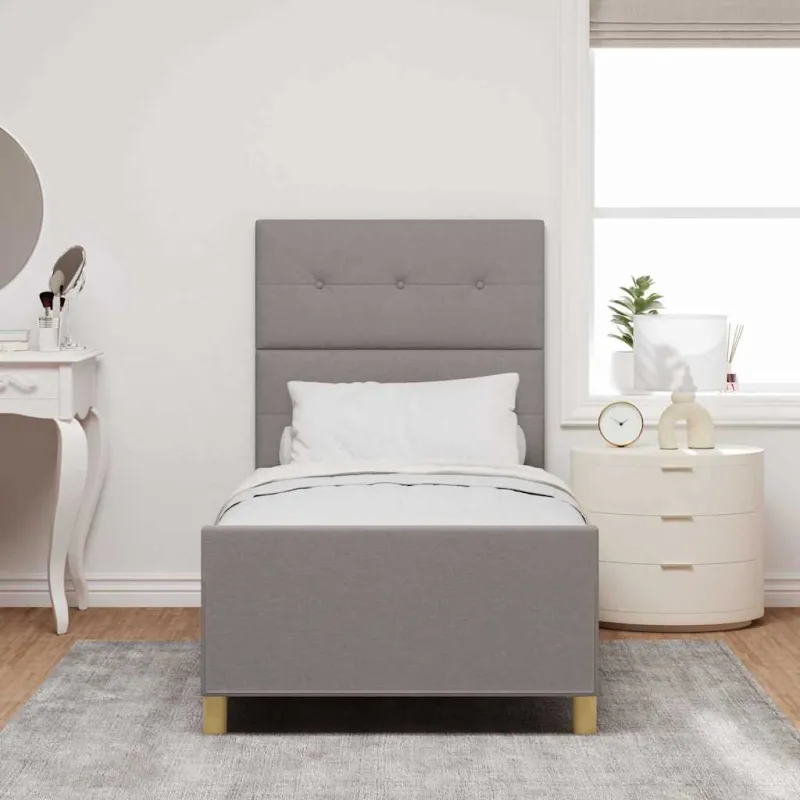 Lovos rėmas su galvūgalio Taupe 90 x 200 cm audinys
