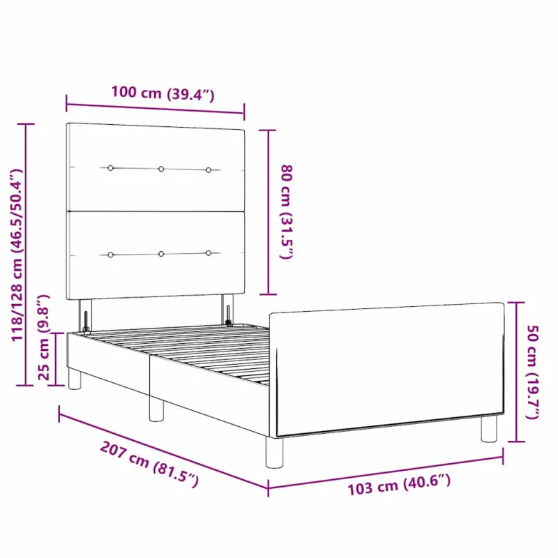 Lovos rėmas su galvūgalio Mėlyna 100 x 200 cm audinys