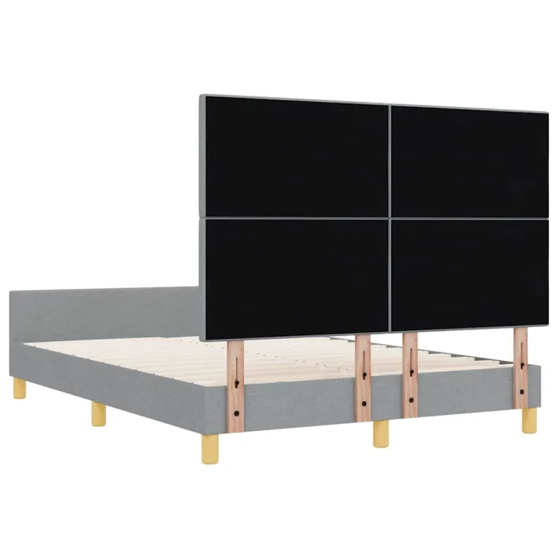 Lovos rėmas su galvūgalio Šviesiai pilka 140 x 200 cm audinys