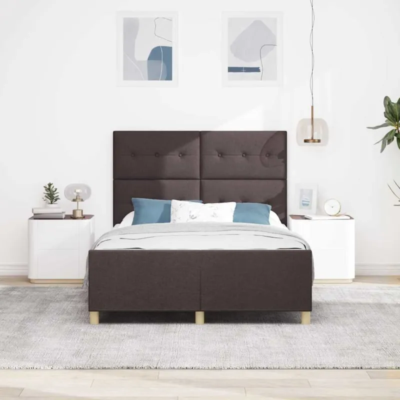 Lovos rėmas su galvūgalio Tamsiai ruda 140 x 200 cm audinys