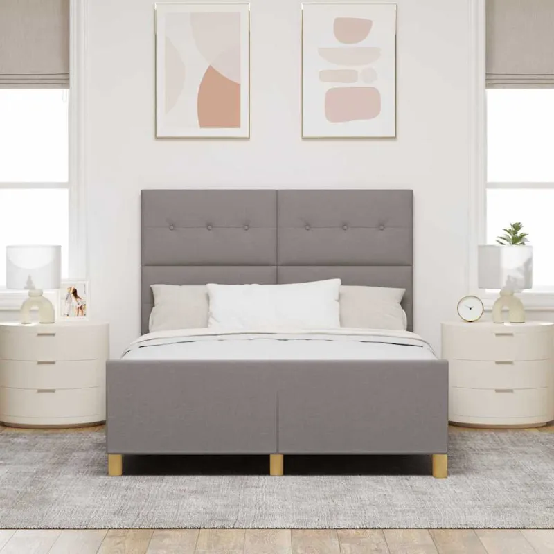 Lovos rėmas su galvūgalio Taupe 160 x 200 cm audinys