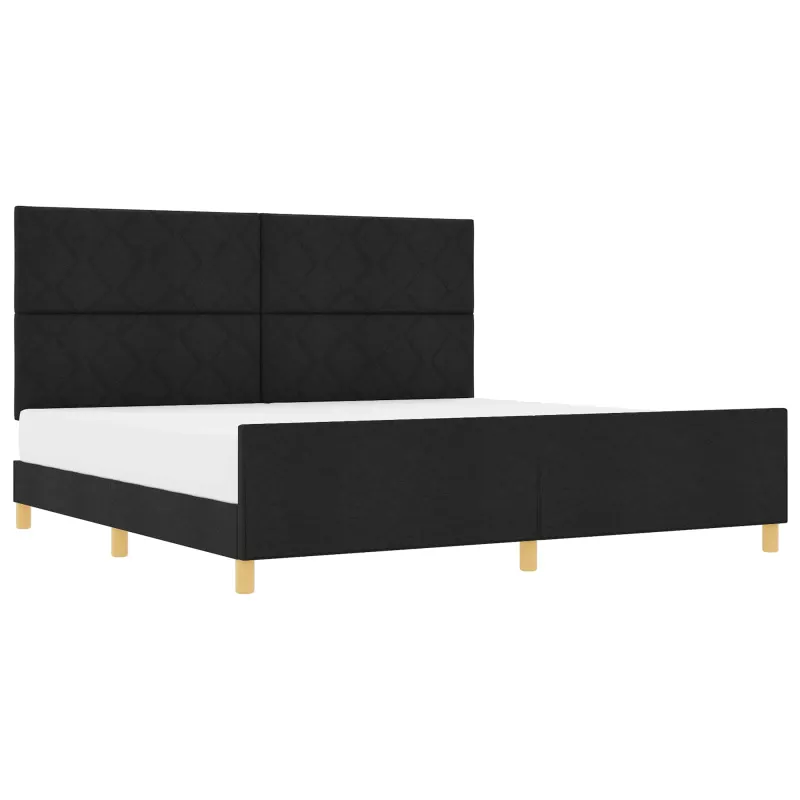Lovos rėmas su galvūgalio Juoda 200 x 200 cm audinys