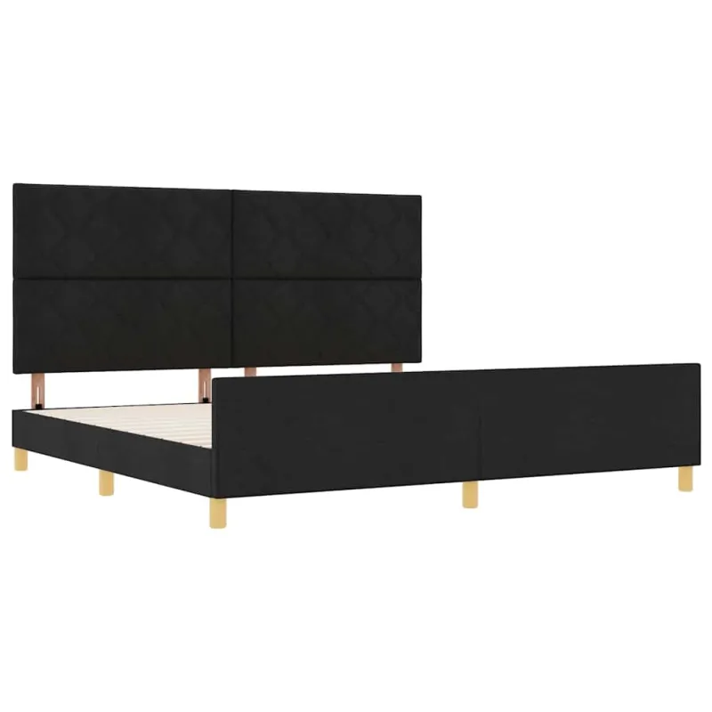 Lovos rėmas su galvūgalio Juoda 200 x 200 cm audinys