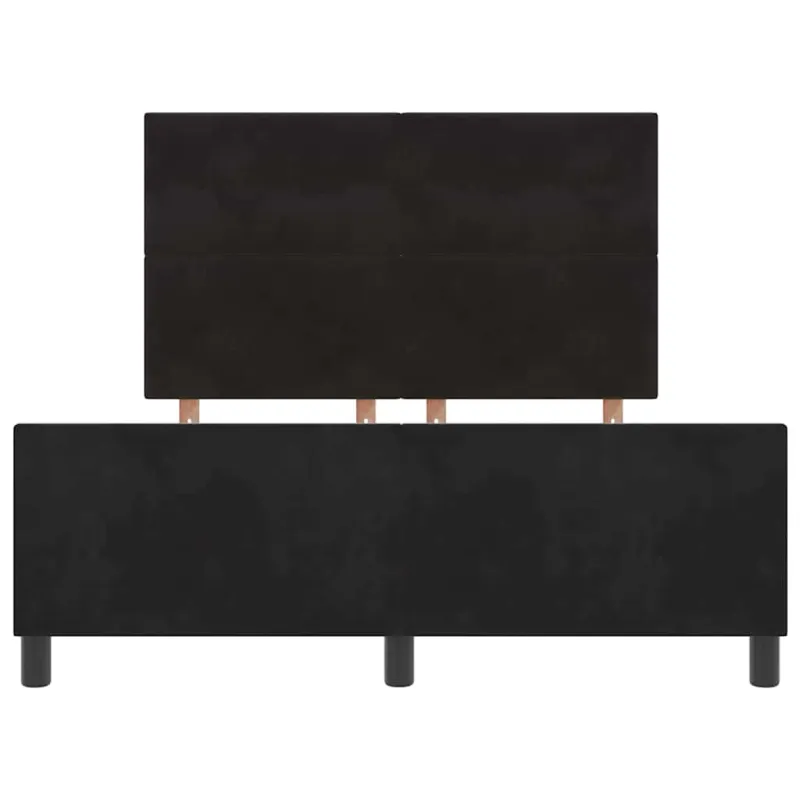 Kiemas lova su galvūgalio Juoda 140 x 200 cm Aksomas