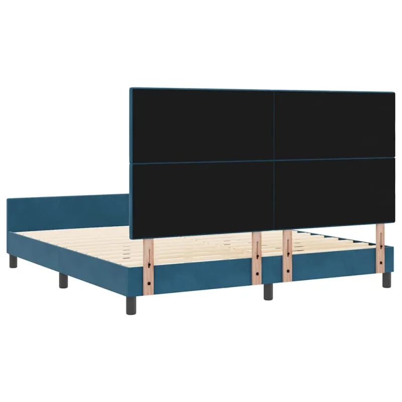Kiemas lova su galvūgalio Tamsiai mėlyna 180 x 200 cm Aksomas