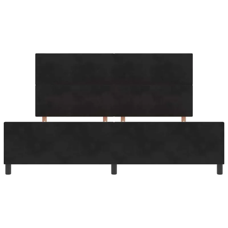 Kiemas lova su galvūgalio Juoda 200 x 200 cm Aksomas