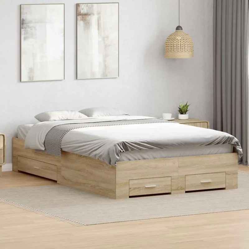 Lovos rėmas su stalčių Ruda 120 x 200 cm Apdirbta mediena