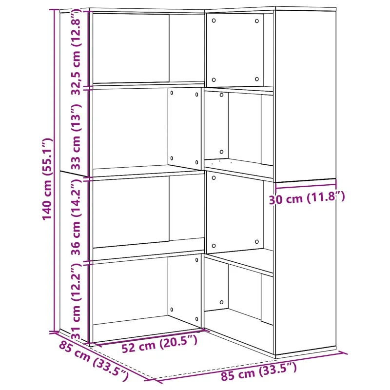 Spinta 2 pcs Juodas ąžuolas 85 x 85 x 140 cm Apdirbta mediena