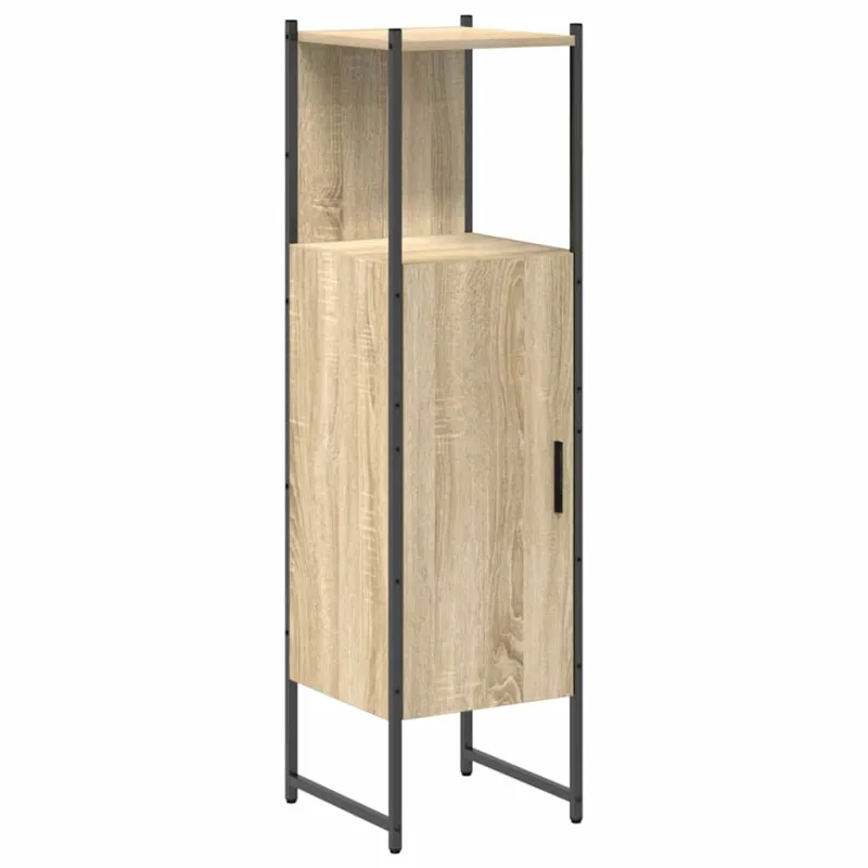 Vonios baldų rinkinys su lentyna 3 pcs Ruda Apdirbta mediena