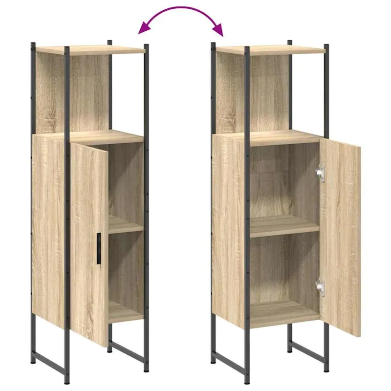 Vonios baldų rinkinys su lentyna 3 pcs Ruda Apdirbta mediena