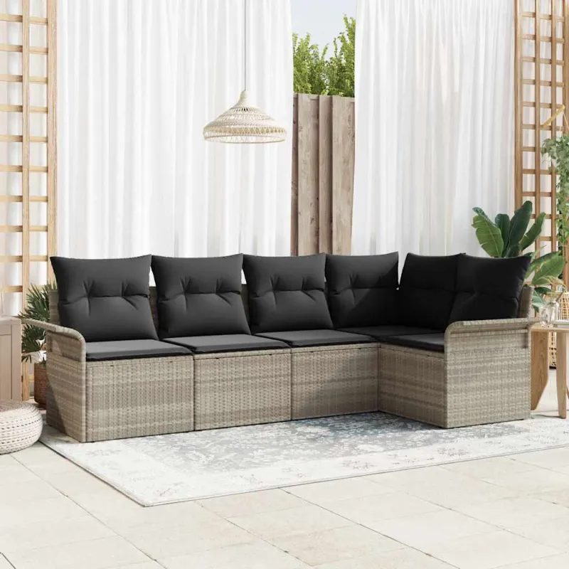 Sodo Sofų Rinkinys su pagalve 5 pcs poliratanas