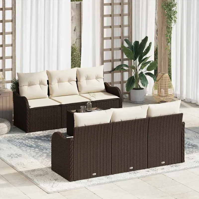 Sodo Sofų Rinkinys Ruda 55 x 55 x 37 cm poliratanas