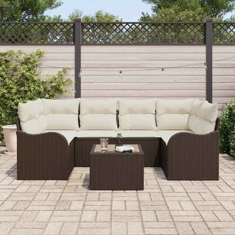 Sodo Sofų Rinkinys Ruda 55 x 55 x 37 cm poliratanas
