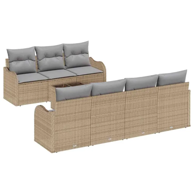 Sodo Sofų Rinkinys Smėlio 55 x 55 x 37 cm poliratanas