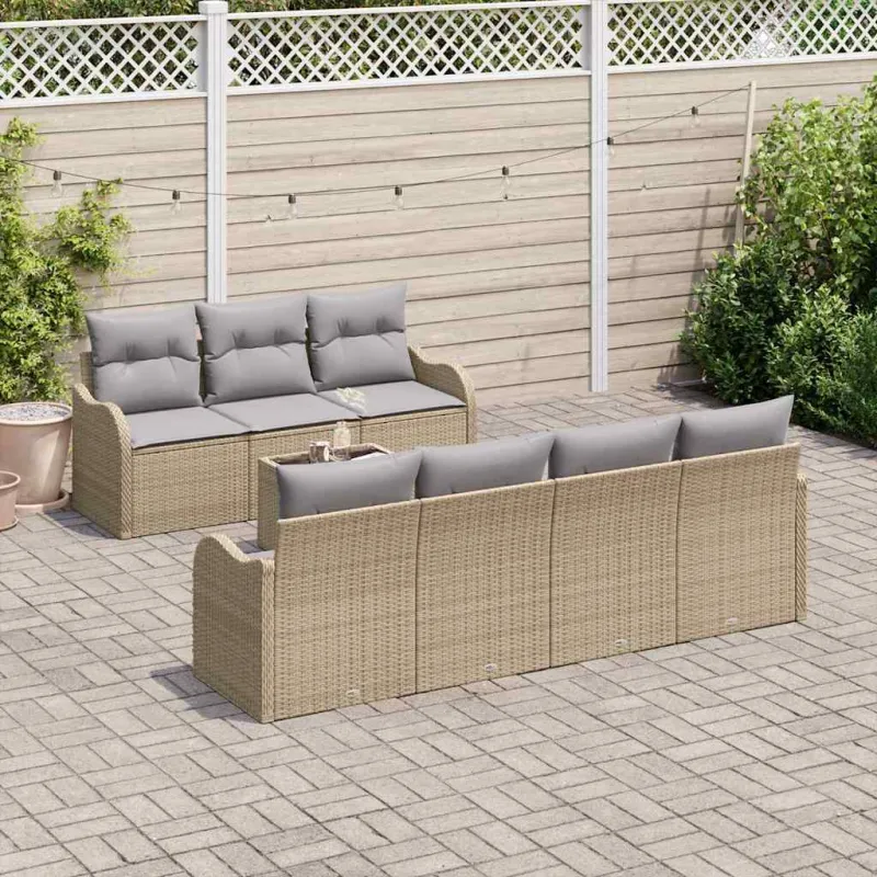 Sodo Sofų Rinkinys Smėlio 55 x 55 x 37 cm poliratanas