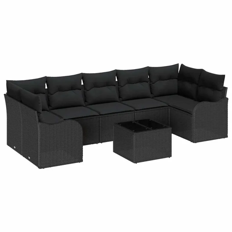 Sodo Sofų Rinkinys Juoda 55 x 55 x 37 cm poliratanas