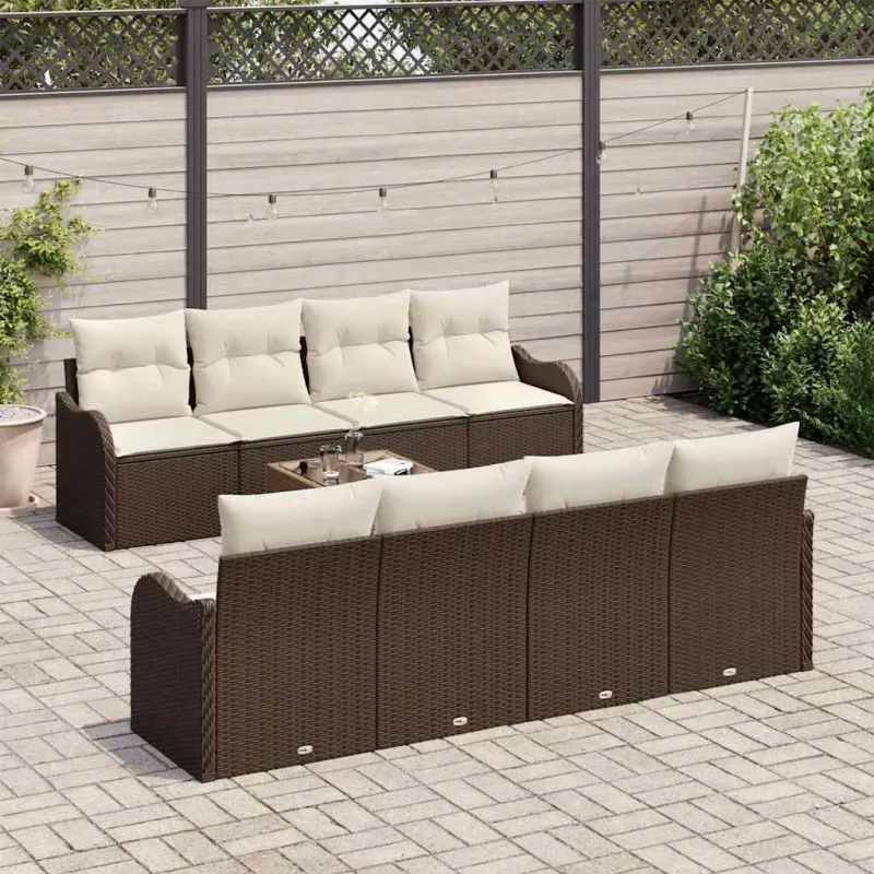 Sodo Sofų Rinkinys Ruda 55 x 55 x 37 cm poliratanas