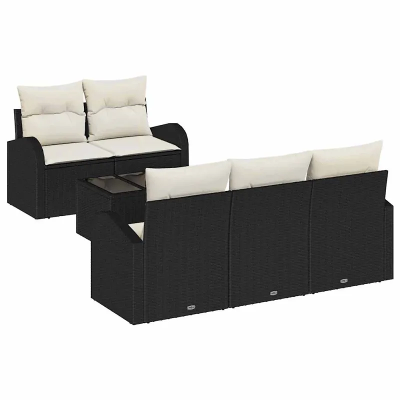 Sodo Sofų Rinkinys Juoda 55 x 55 x 37 cm poliratanas