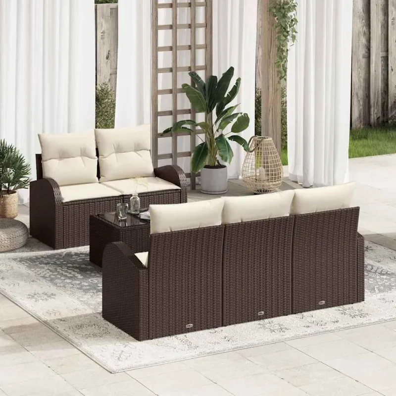 Sodo Sofų Rinkinys Ruda 55 x 55 x 37 cm poliratanas