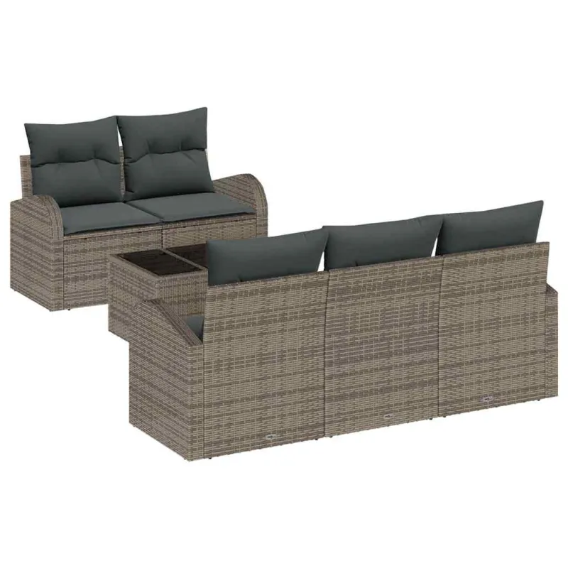 Sodo Sofų Rinkinys Pilka 55 x 55 x 37 cm poliratanas