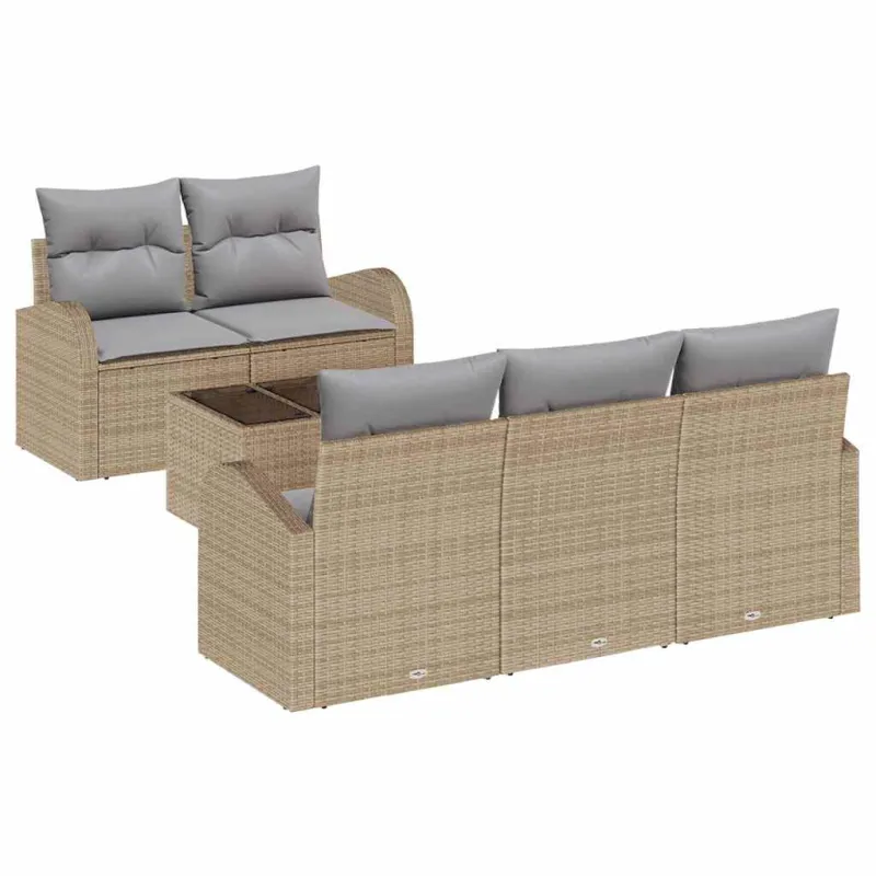 Sodo Sofų Rinkinys Smėlio 55 x 55 x 37 cm poliratanas