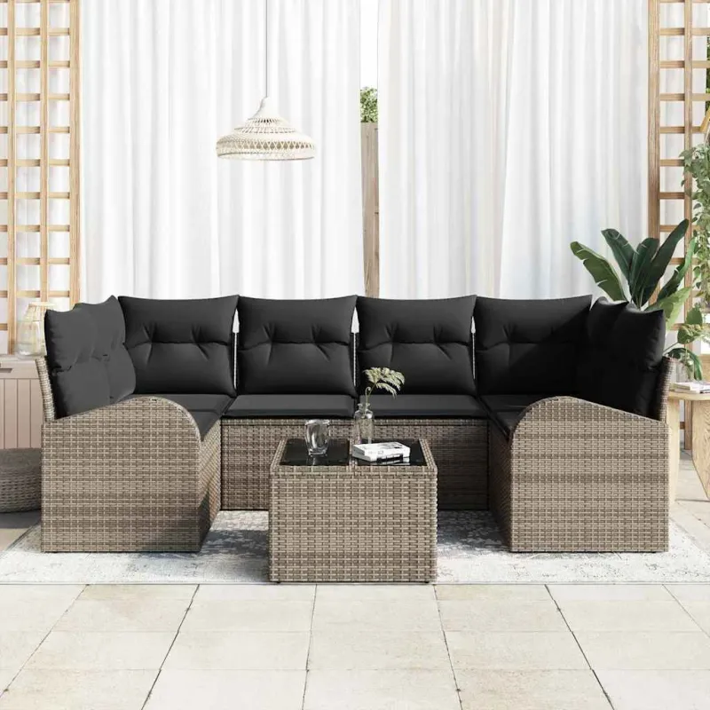 Sodo Sofų Rinkinys Pilka 55 x 55 x 37 cm poliratanas