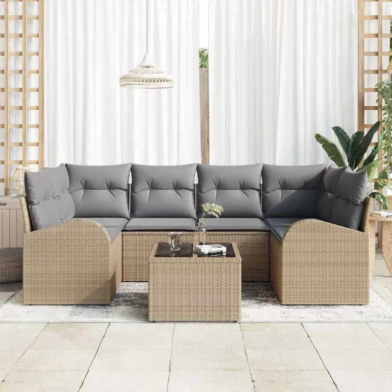 Sodo Sofų Rinkinys Smėlio 55 x 55 x 37 cm poliratanas