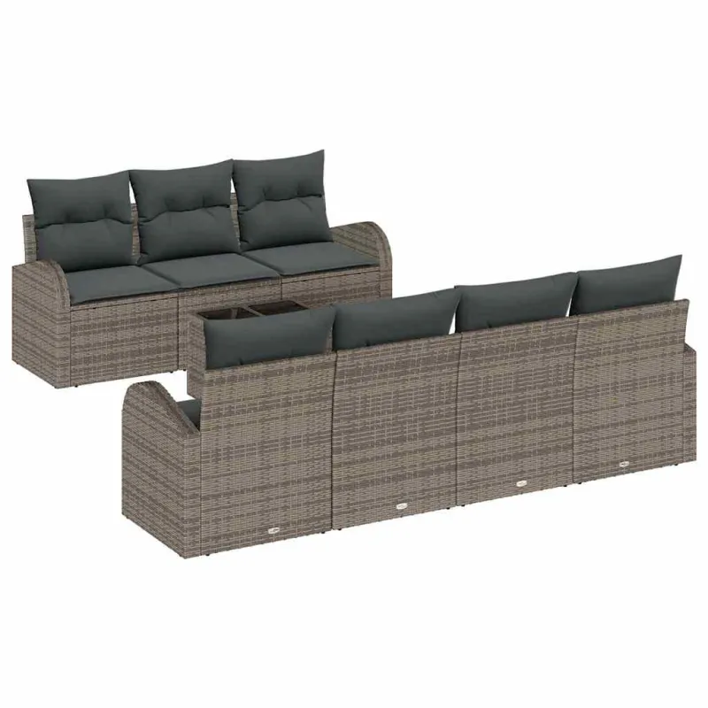 Sodo Sofų Rinkinys Pilka 55 x 55 x 37 cm poliratanas