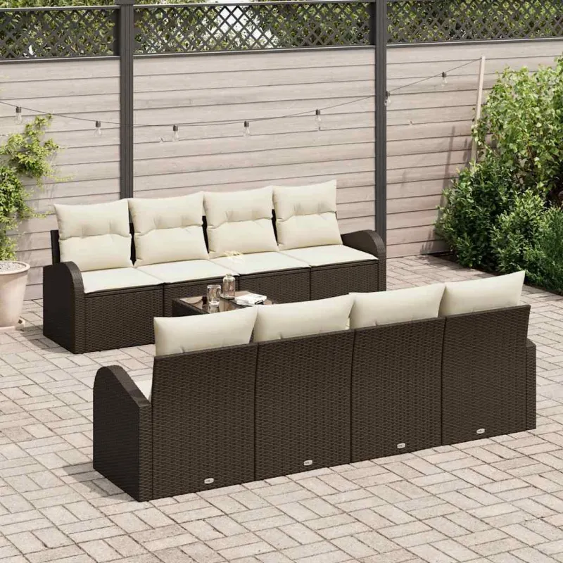 Sodo Sofų Rinkinys Ruda 55 x 55 x 37 cm poliratanas
