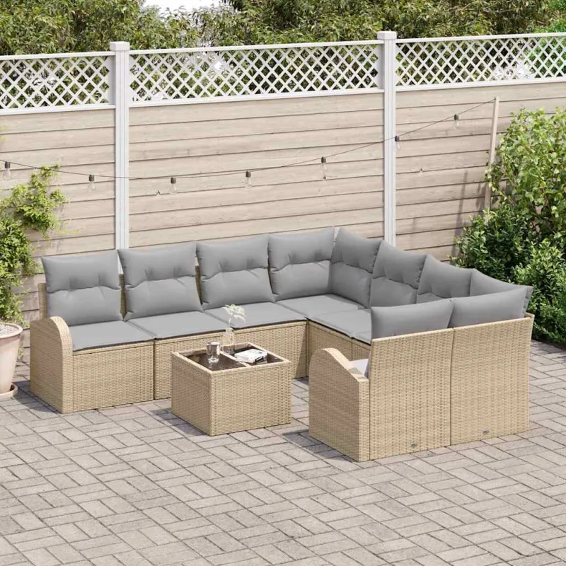 Sodo Sofų Rinkinys Smėlio 55 x 55 x 37 cm poliratanas