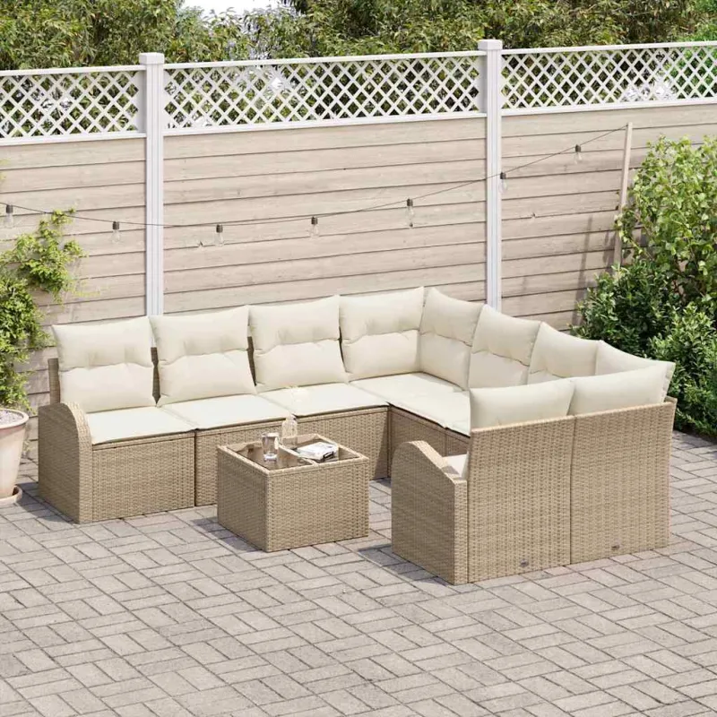 Sodo Sofų Rinkinys Smėlio 55 x 55 x 37 cm poliratanas