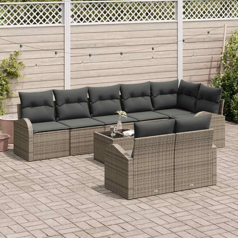 Sodo Sofų Rinkinys Pilka 55 x 55 x 37 cm poliratanas