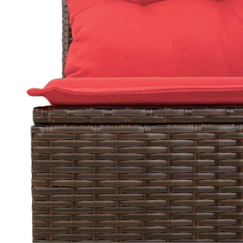 Sodo Sofų Rinkinys su pagalve 7 pcs Ruda ir raudona poliratanas